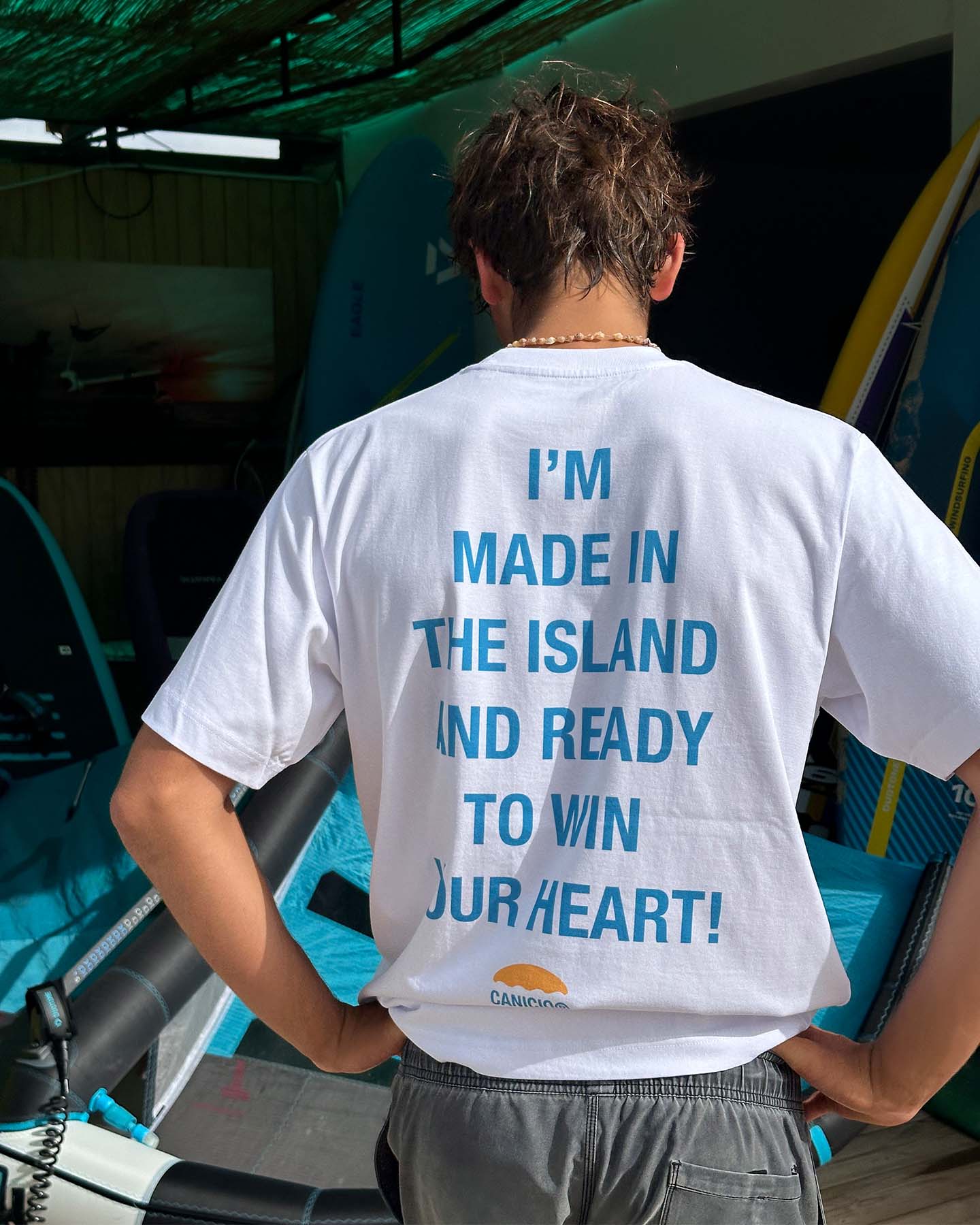 CAMISETA CANICIO 'MADE IN THE ISLAND' AZUL